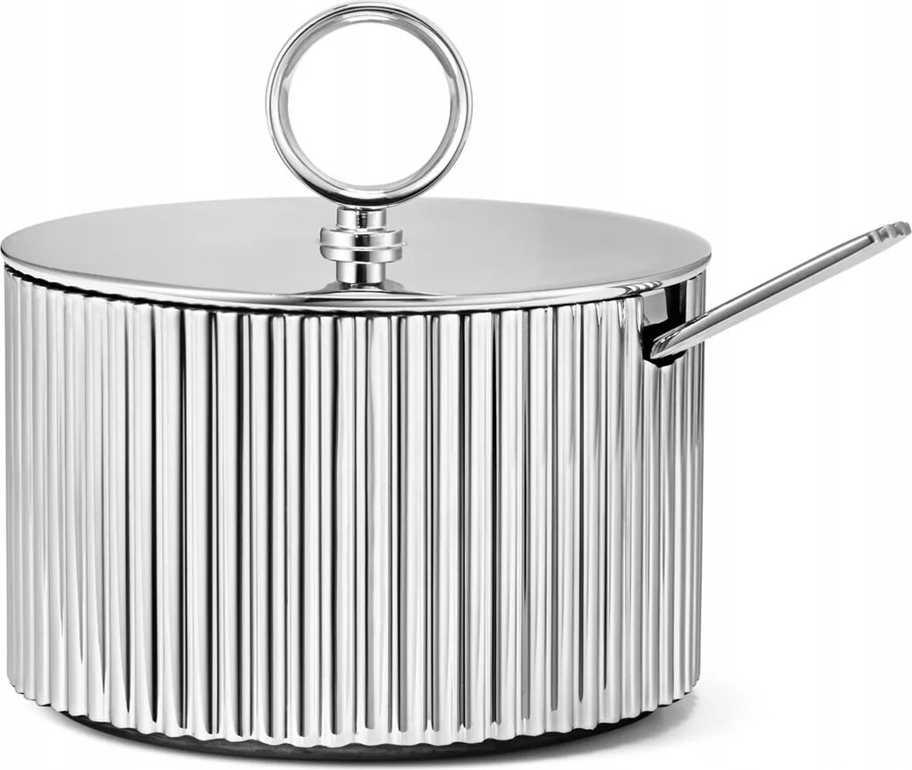 Georg Jensen Bernadotte Acél Cukortartó kanállal Ezüst fényes