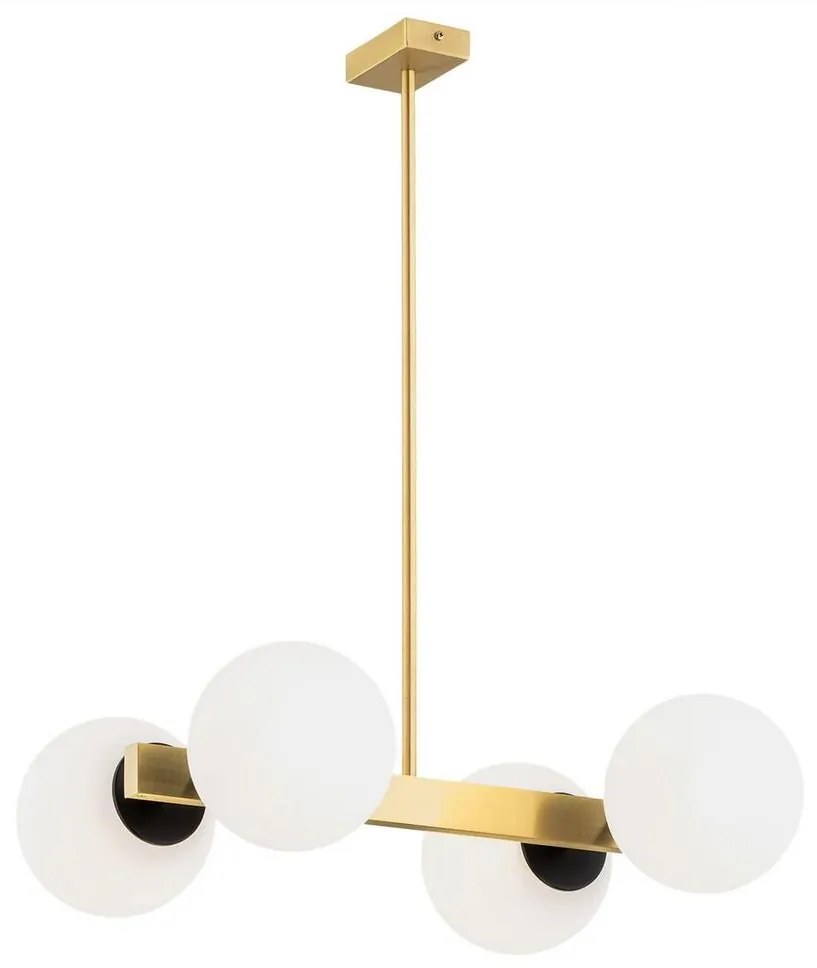 Argon 1767 - Csillár rúdon FREEMONT 4xE27/15W/230V arany/fehér/fekete