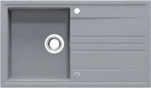 LUKA 1B 1D 860x500 gránit mosogató Titán Szürke GRANMASTER
