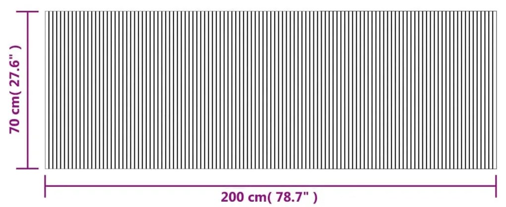 négyszögletű szürke bambusz szőnyeg 70 x 200 cm