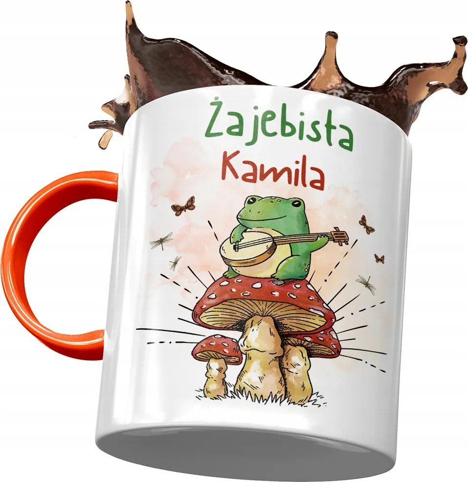 Narancssárga Bögre Kamilla Feleség Ajándék Nyomtatott Fotóval