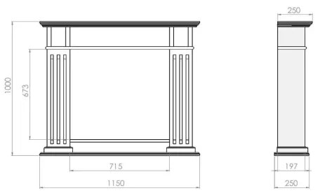 InFire - BIO Kandalló 115x100 cm 3kW fehér