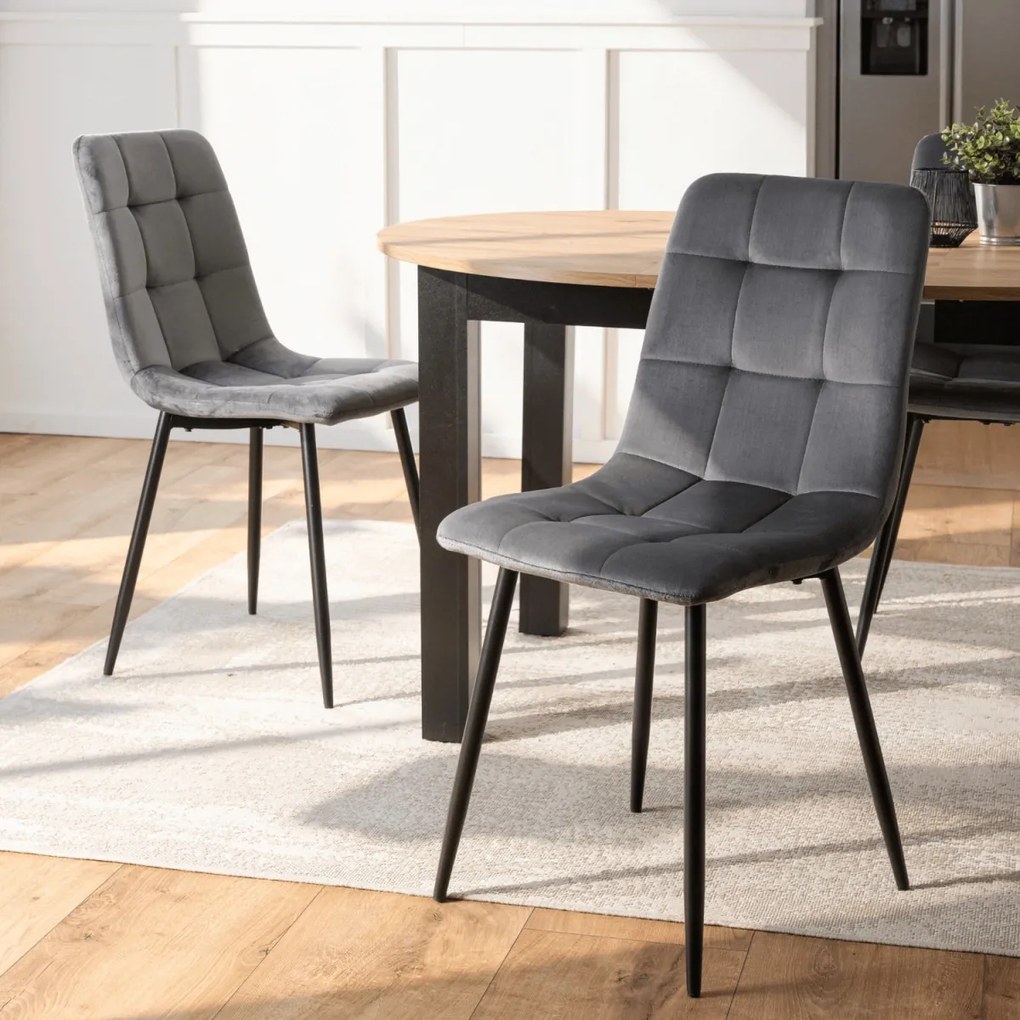 Szék szürke színben, bársony kárpittal. PERU