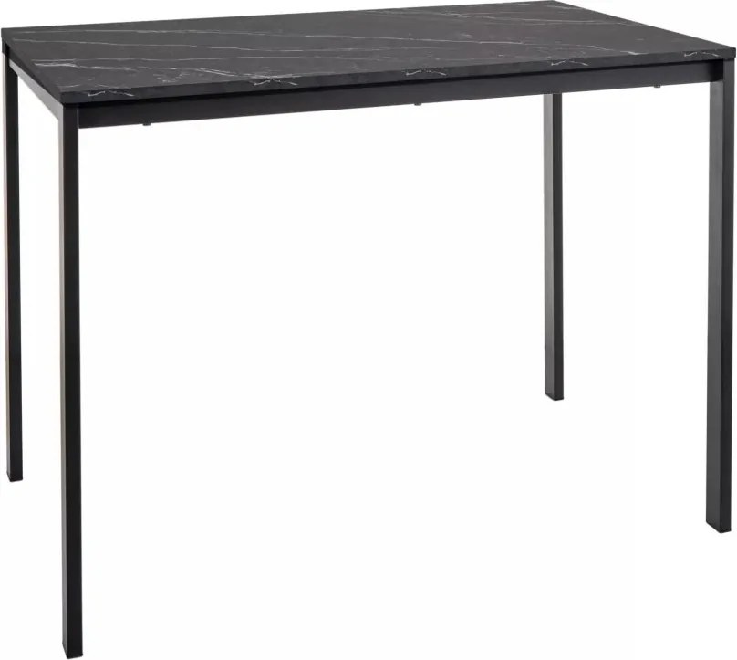 Étkező garnitúra 1 + 4, fekete asztal RAMOD 100x60 cm márvány dekor + zöld TURIN szék fekete lábakkal