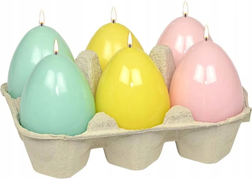 Húsvéti tojás gyertya szett 6 db-os