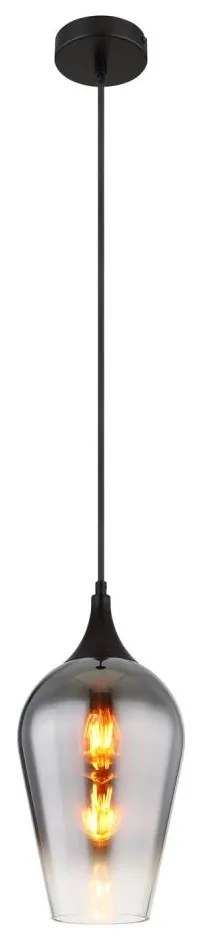 Globo 15552H3 - Csillár zsinóron LAVUS 1xE27/60W/230V átm. 18 cm fekete