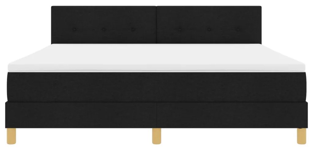 vidaXL Boxspring Ágy Matraccal Fekete 180x200 cm Szövet