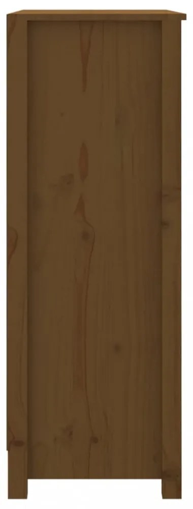 mézbarna tömör fenyőfa faliszekrény 80x35x97 cm