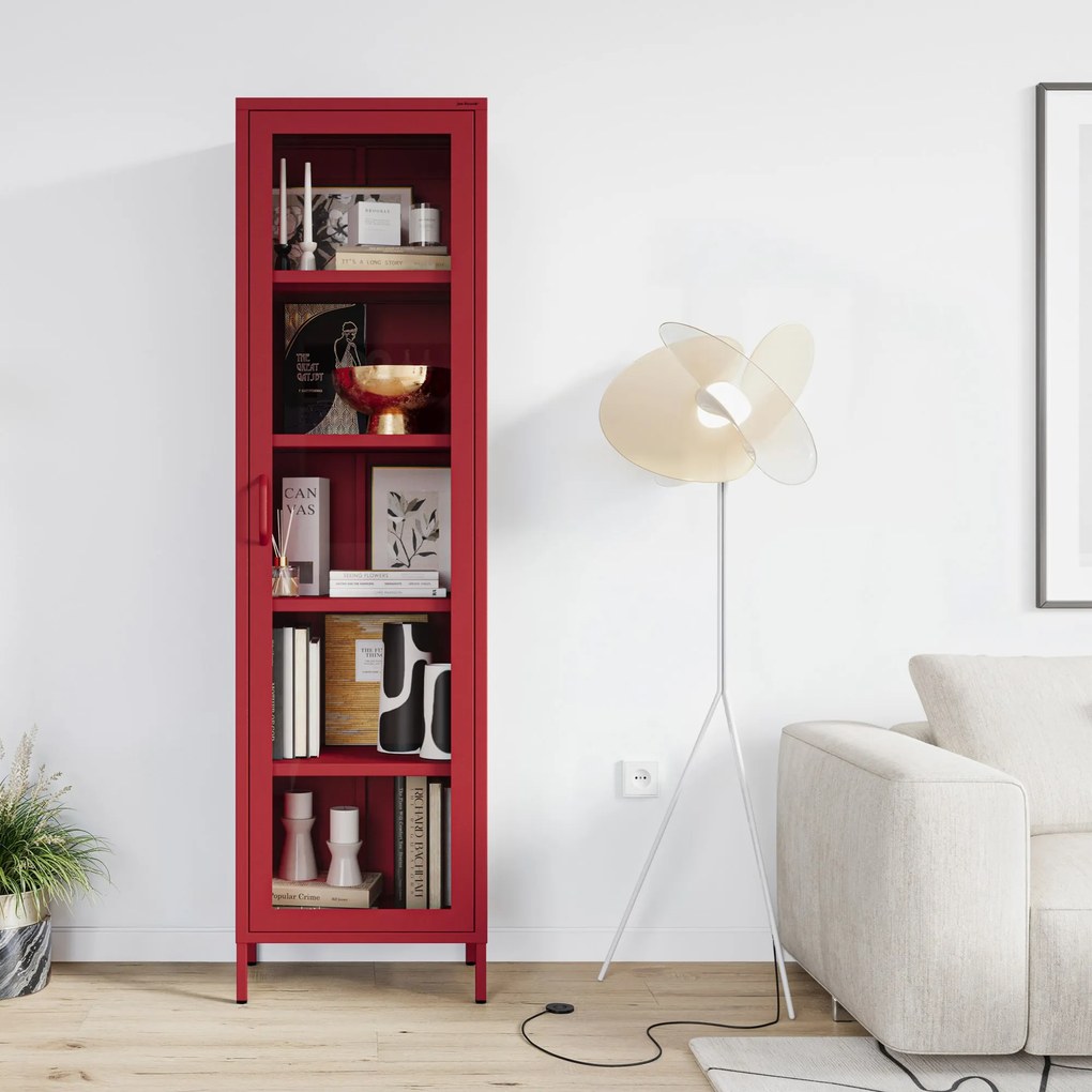 LUIGI vitrin, 500 x 1800 x 350 mm, Modern: piros