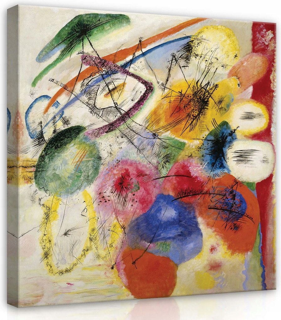 Vászonkép 80x80 Absztrakt élénk energikus színes vonalak formák művészet