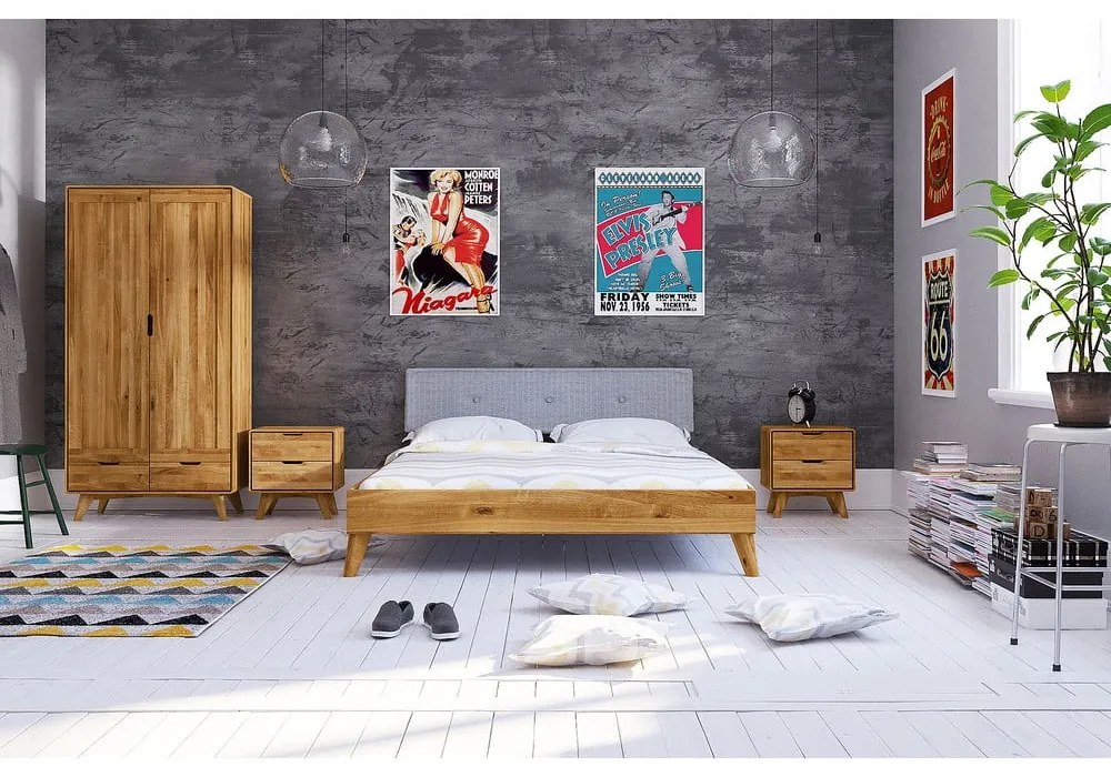 Tölgyfa ruhásszekrény 90x180 cm Greg - The Beds