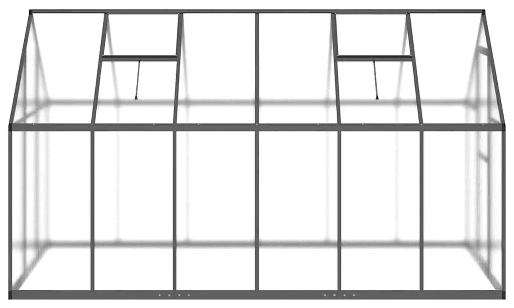 Antracitszürke alumínium melegház alapvázzal 334x169x195 cm