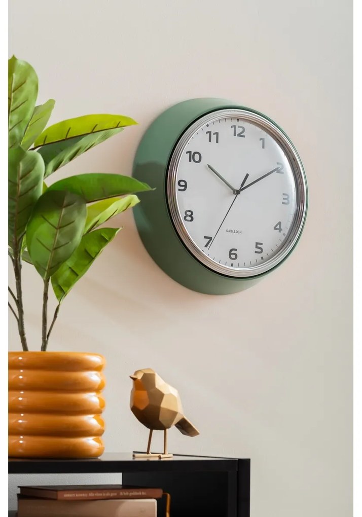 Karlsson 6006GR design falióra zöld, 34 cmátmérővel