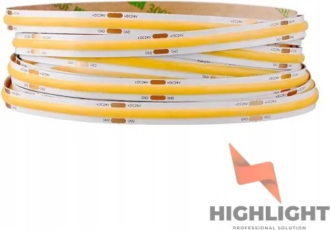 Led szalag Cob 24V 8W 3000K Fehér Meleg Highlight 320 LED/m Neon szalag IP20