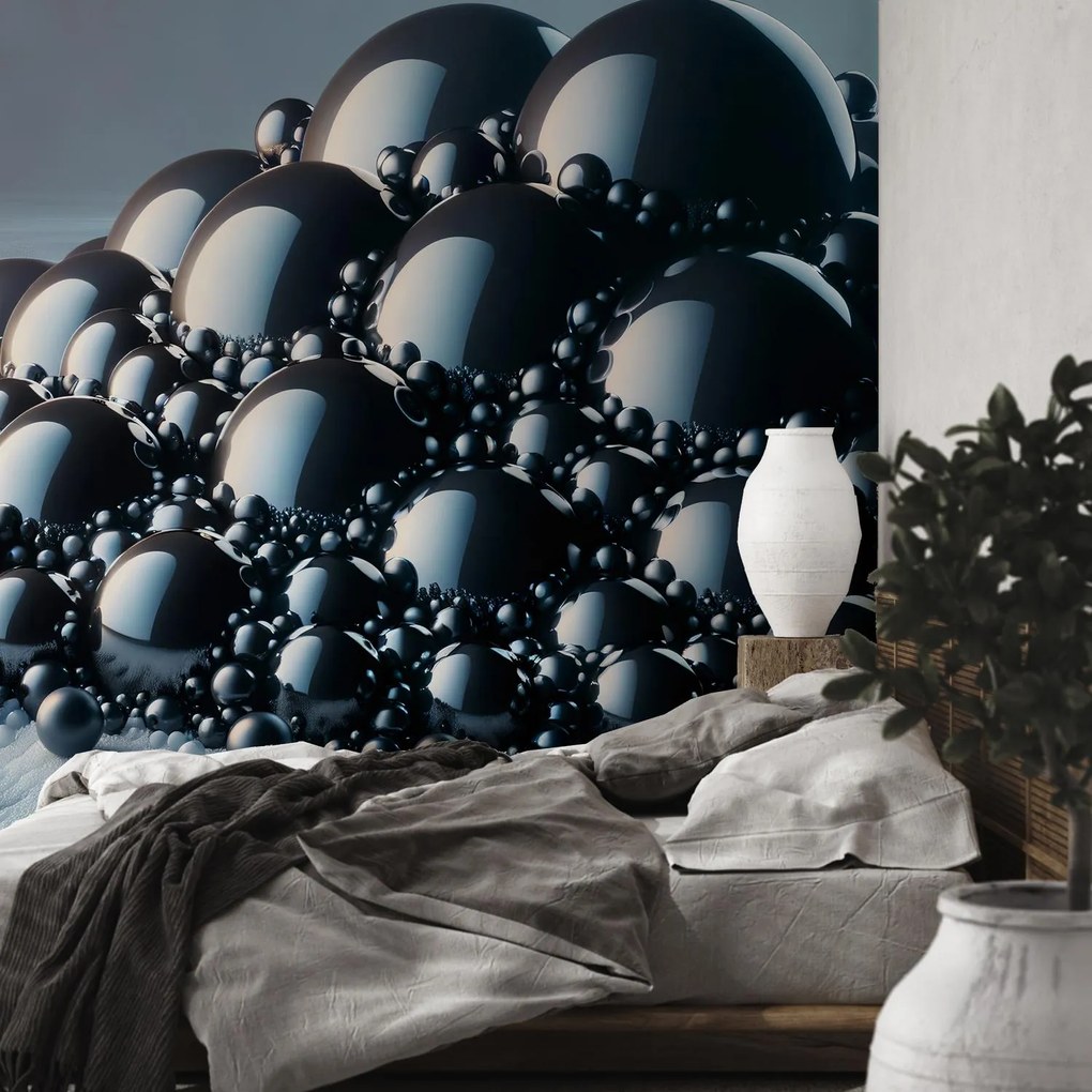 Fotótapéta - Fekete gömbök halmaza (147x102 cm)