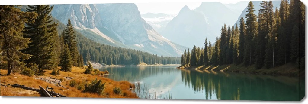 Vászonkép 150x50cm Vászonkép Hálószoba Nappaliba Panoráma Erdő