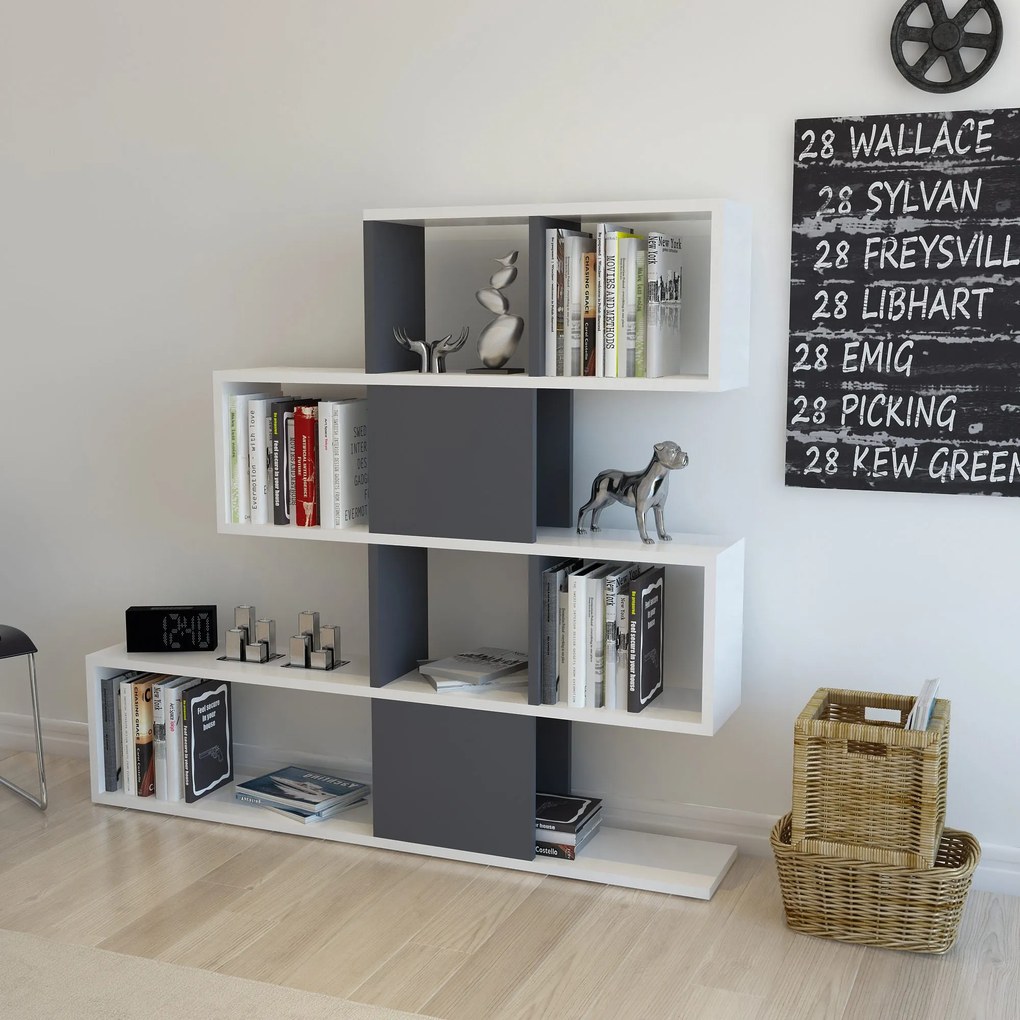 könyvespolc Karlin - White, Anthracite