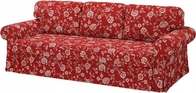 Ikea Vretstorp 3 személyes összecsukható kanapé huzat, piros/fehér