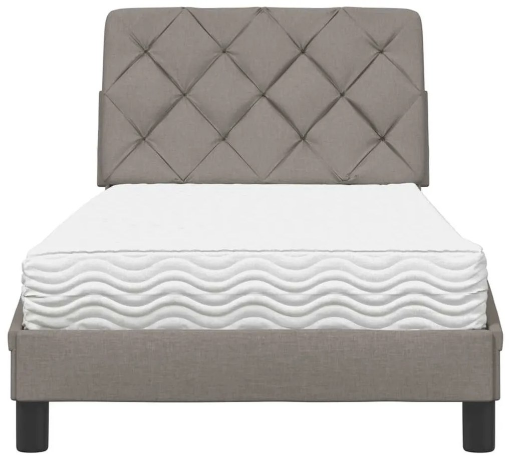 tópszínű szövet ágy matraccal 80x200 cm