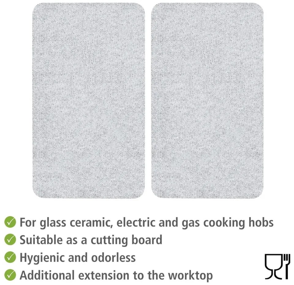 Edzett üveg tűzhely fedőlap szett 2 db-os 52x30 cm Transparent – Allstar