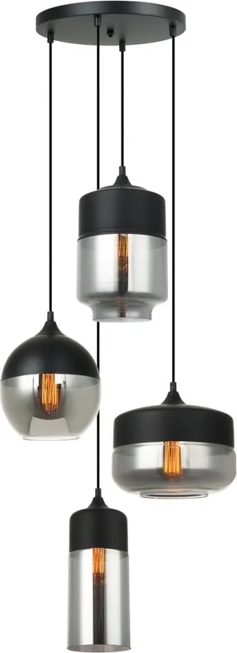 ITALUX MDM-4364-4-BK-SG MOLINA Többágú Függesztett Lámpa Fekete E27 IP20