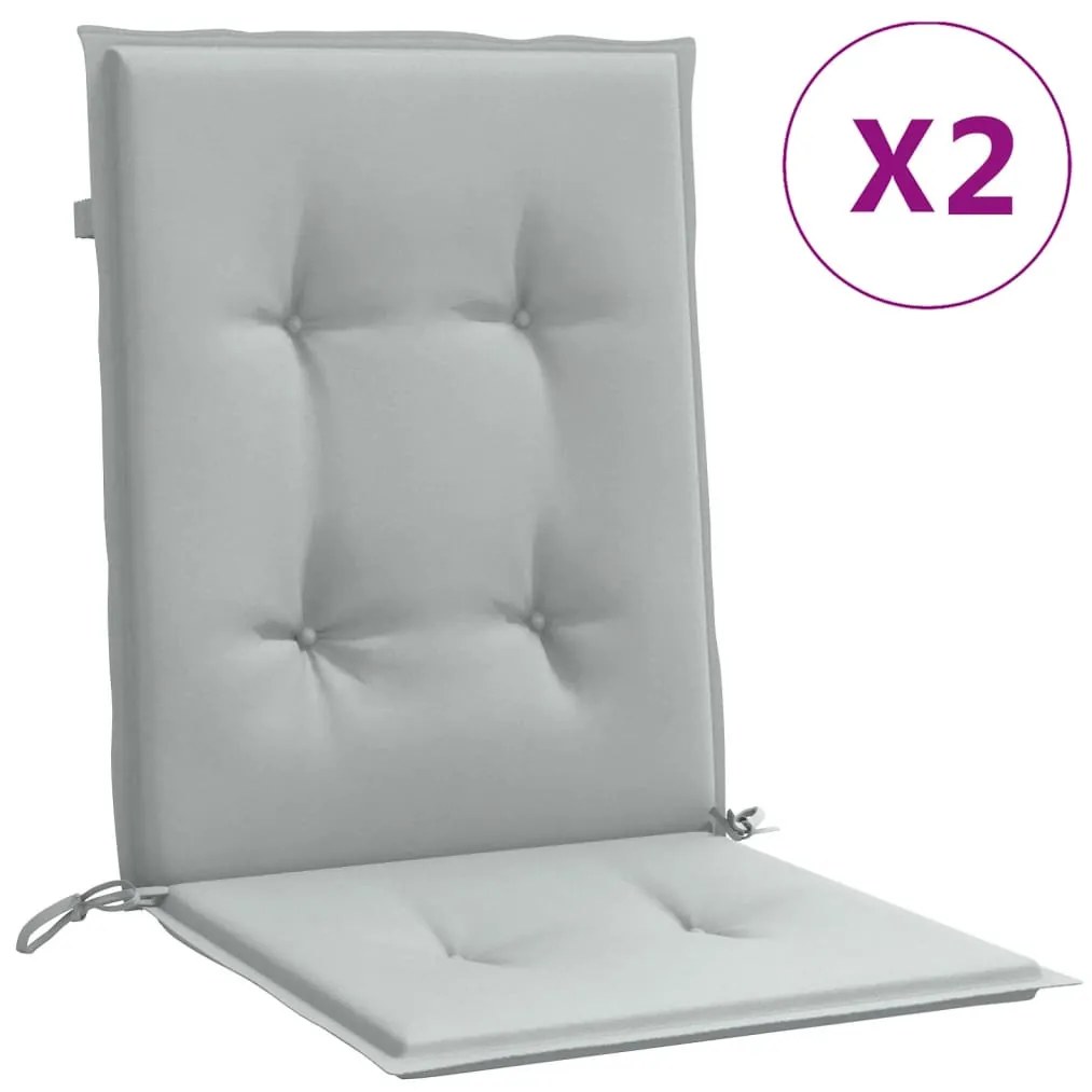 2db melange világosszürke szövet háttámlás székpárna 100x50x4cm