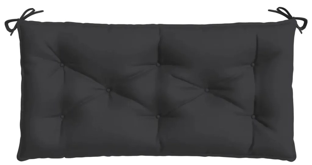 2 db fekete oxford szövet kerti padpárna 100 x 50 x 7 cm