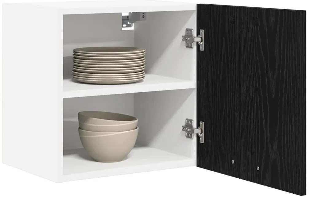 Függő szekrény Riga 2 pcs Fekete tölgy és fehér 40 x 31 x 40 cm