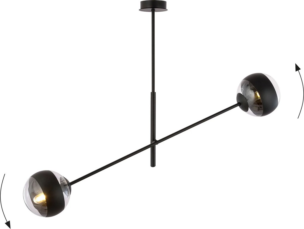 Emibig modern függeszték linear fekete átlátszó emi1168/2