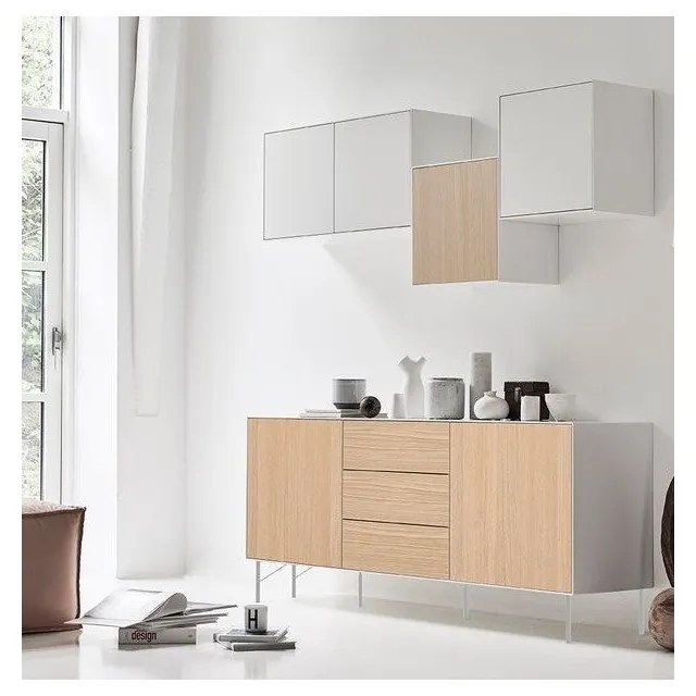 Edge fehér komód tölgy dekoros ajtóval - Hammel