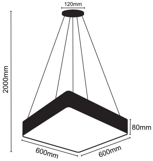 LED Csillár zsinóron LED/65W/230V 4000K 60x60 cm