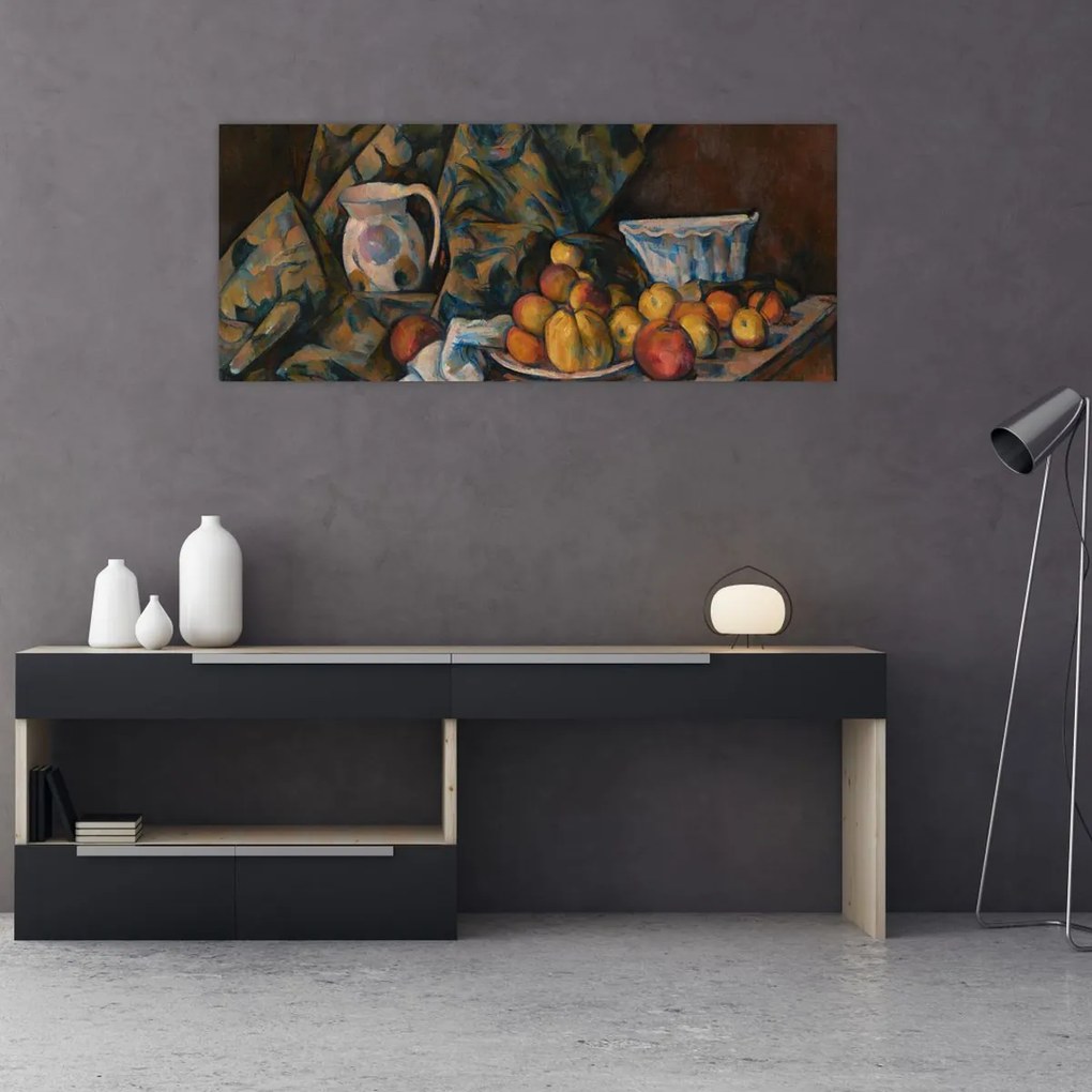 Kép - Paul Cézanne, Still Life with Apples and Peaches, reprodukciók (120x50 cm)