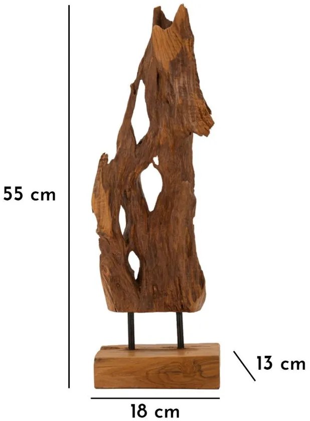 Akar szobor teak 18x13x55cm