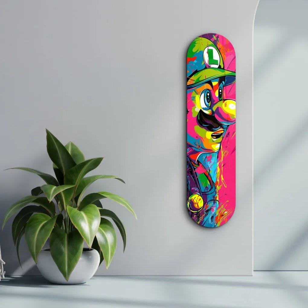 Luigi rajongói edzett üvegkép, 20 x 80 cm