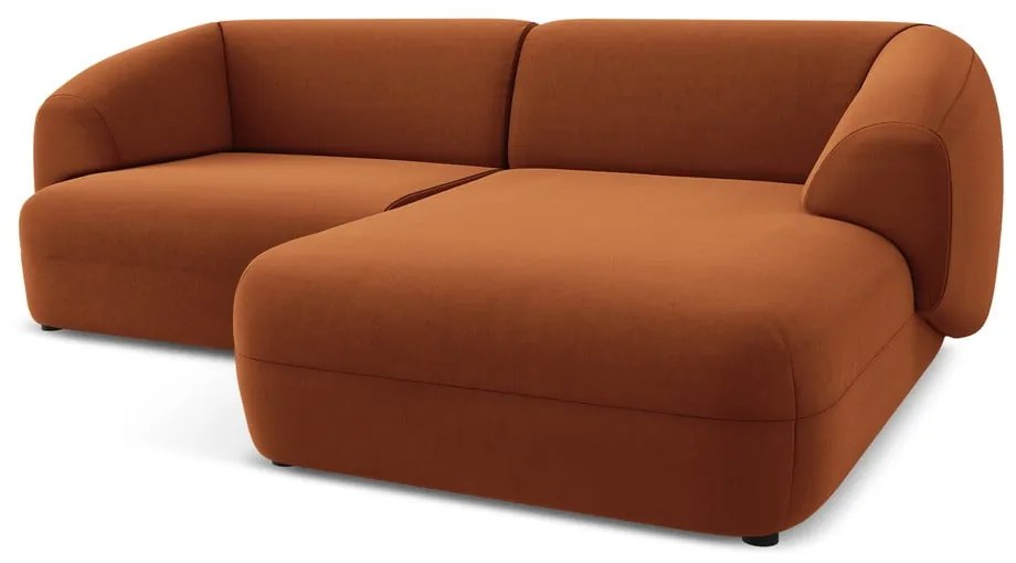 Narancssárga bársony sarokkanapé (jobb oldali) Moana – Makamii