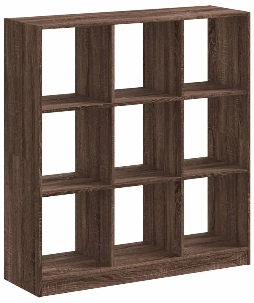 barna tölgy színű szerelt fa könyvespolc 102 x 32 x 108 cm