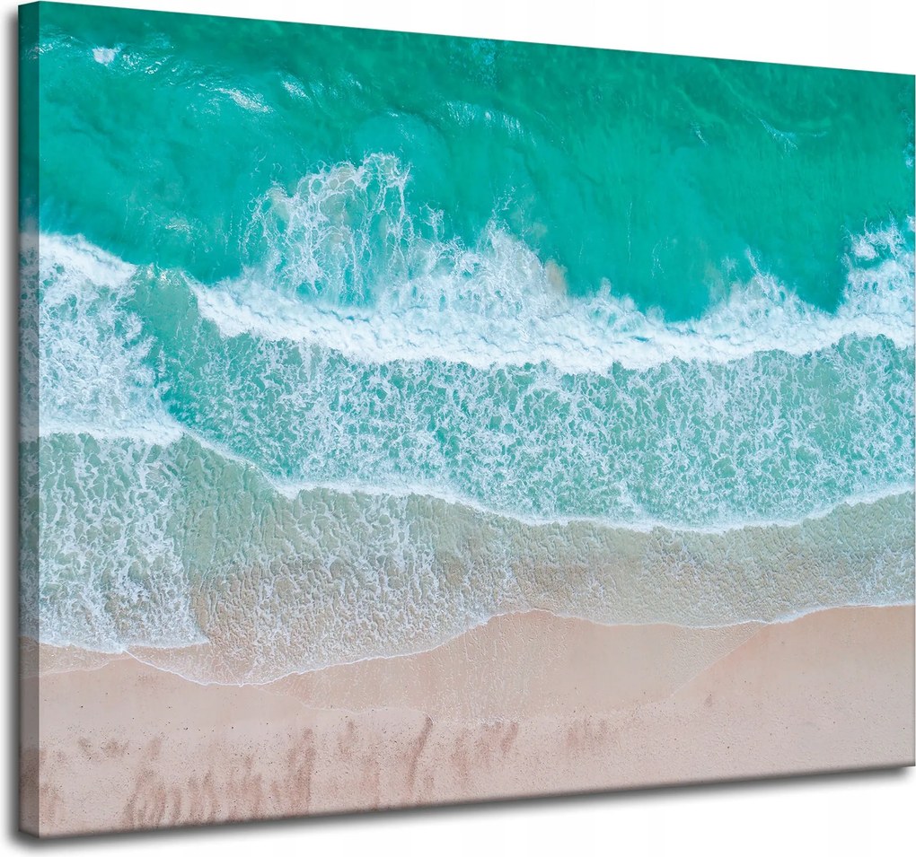 Vászonkép Tenger Hullámok Víz Tengerpart 100x80 cm Ideális ajándék