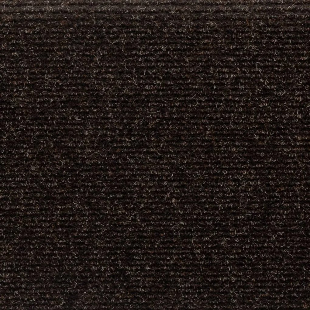 15 db tűvel lyuggatott barna szövet lépcsőszőnyeg 65x21x4 cm