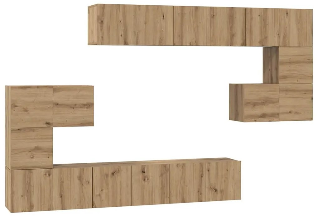 TV szekrény garnitúra 10 pcs kézműves tölgy 60 x 30 x 30 cm