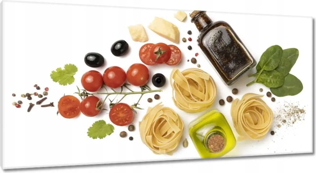 Vászonkép 115x55 Olaj Tészta sajt bazsalikom
