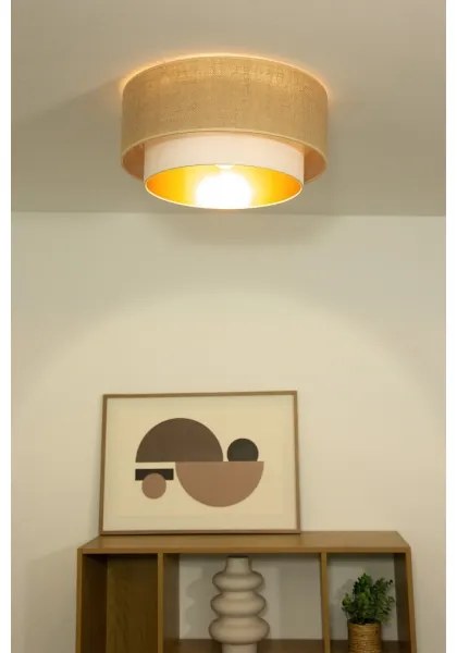 Mennyezeti lámpatest SARTA 1xE27/60W/230V, Ø 45 cm, fehér/juta