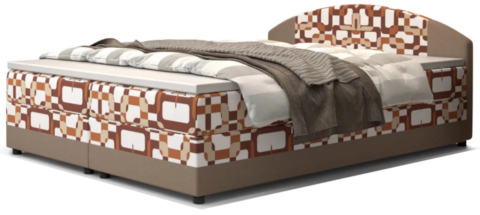 Kárpitozott boxspring ágy ORAN - lila/rózsaszín / 160x200