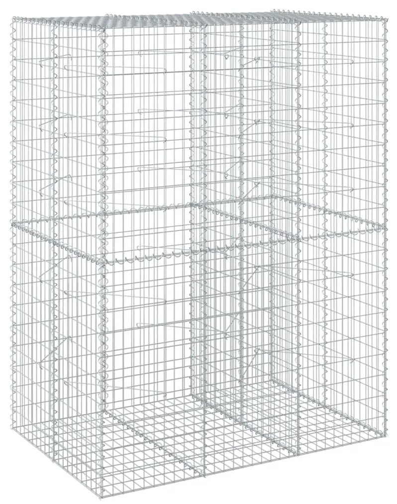 horganyzott vas gabion kosár fedéllel 150 x 100 x 200 cm