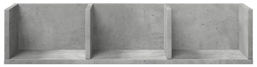 2 db betonszürke szerelt fa faliszekrény 75x18x16,5 cm