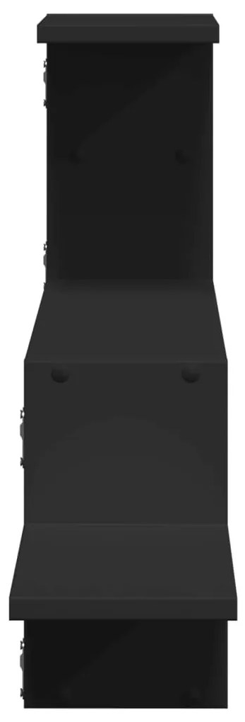 fekete szerelt fa fali polc 104 x 15 x 49 cm