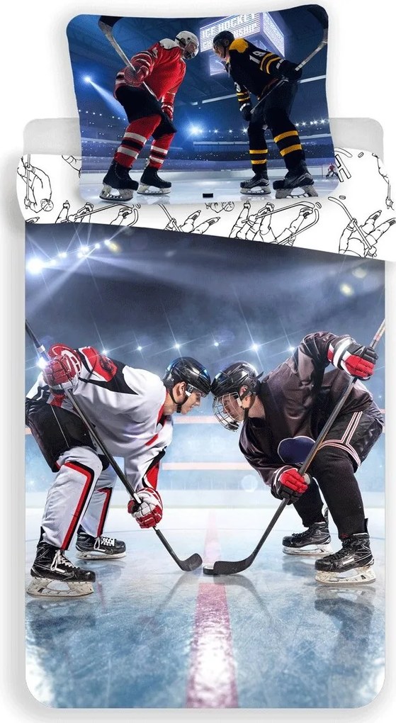 3D pamut ágyneműhuzat HOCKEY színes, 100% pamut Ágyneműhuzat mérete: 70 x 90 cm | 140 x 200 cm