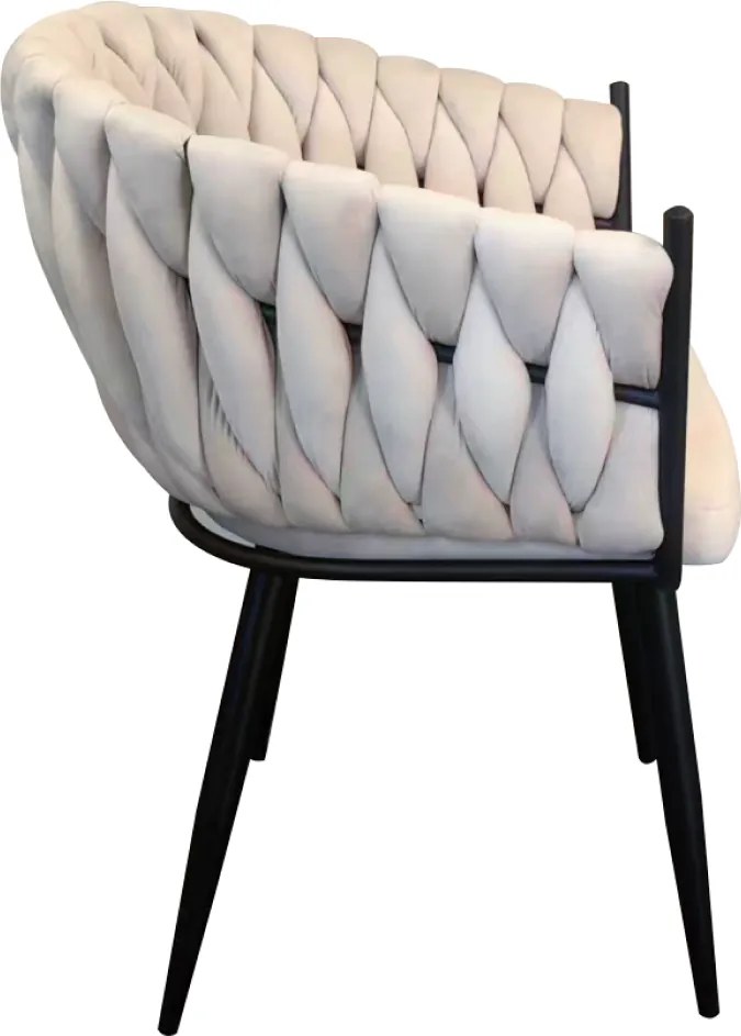 Étkezőszék, világosbézs Velvet szövet/fekete, BLER