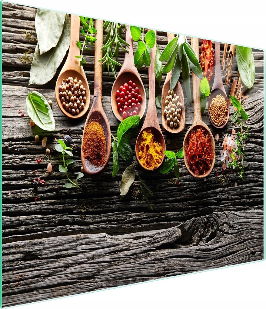 Üveg Vágódeszka 52x30 Fűszerek Edzett Üveg