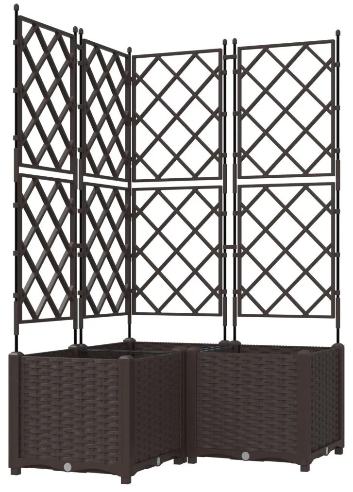Cserép Támasszal 3 db Barna 80x80x143 cm
