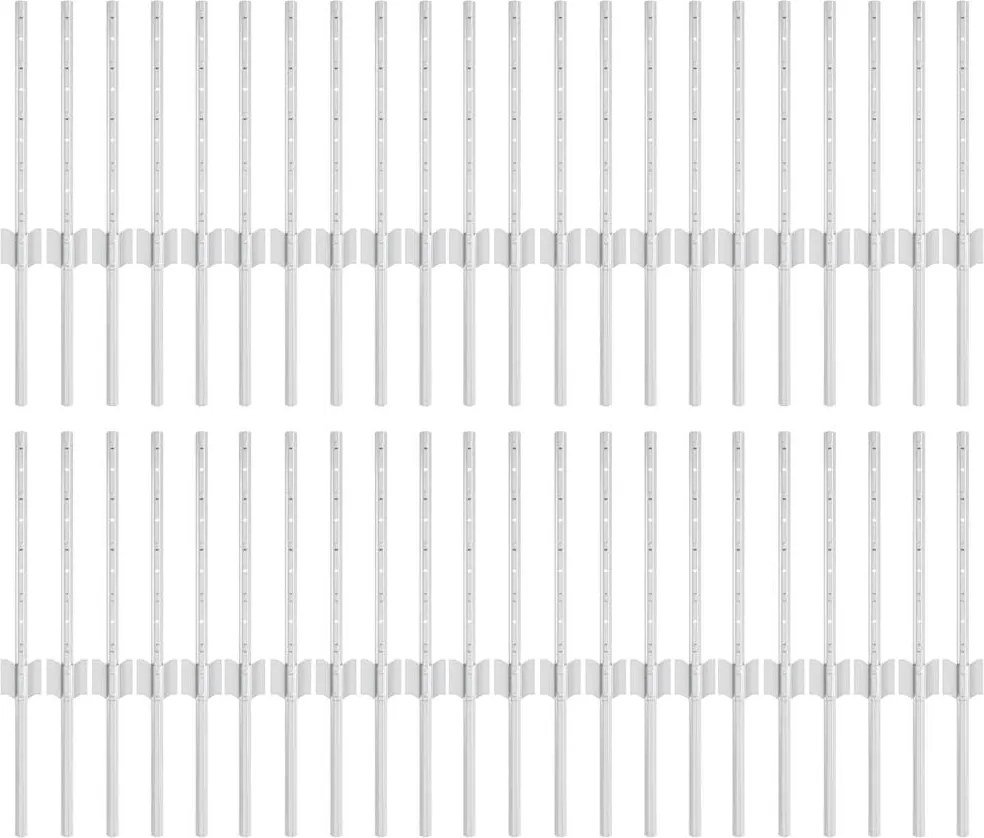 vidaXL Kerítésoszlop 44 pcs Ezüst 80 cm Acél